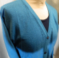Preview: Damen V-Ausschnitt Pashmina Jacke blaugrün -HWPC004